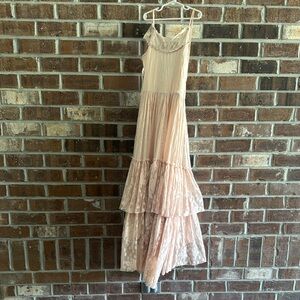 Elegant Pink Tiered Kids Dress